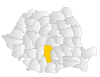 Map of Romania highlighting Argeș County