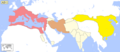 The Han dynasty (yellow) in 1 AD.