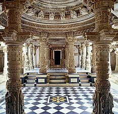 Interior of the Jain Vimal Vasahi Temple, Mount Abu, unknown architect, 1031[93]