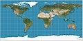 Image 7 Equirectangular projection Map: Strebe, using Geocart The equirectangular projection is a simple map projection attributed to Marinus of Tyre, who Ptolemy claims invented the projection about AD 100. The projection maps meridians to vertical straight lines of constant spacing, and circles of latitude to horizontal straight lines of constant spacing. The projection is neither equal area nor conformal. Because of the distortions introduced by this projection, it has few applications beyond base imagery to be reprojected to some more useful projection. More selected pictures