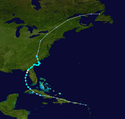 Trajectoire de Debby.