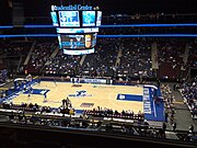 Interior na configuração para basquetebol