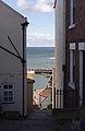 2014-06-25 A street down to the harbour at Staithes.