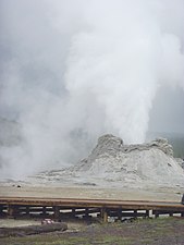 Castle Geyser erupting, 2017.