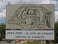 Road sign announcing improvements to the Citadel of Langres