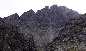 Sgùrr nan Gillean and the Pinnacle Ridge from Basteir gorge