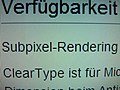 TFT-Bildschirm mit aktiviertem ClearType