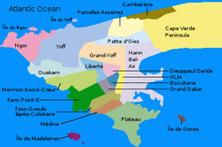 City of Dakar, divided into 19 communes d'arrondissement