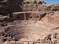 Image 6 The "Theatre" at Petra Photo: Douglas Perkins Petra is an archaeological site in Jordan, lying in a basin among the mountains which form the eastern flank of Wadi Araba, the great valley running from the Dead Sea to the Gulf of Aqaba. It is famous for having many stone structures carved into the rock. More featured pictures