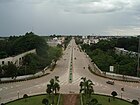 Jalan utama di Kota Vientiane.