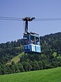 Kabine der Grüntenseilbahn mit BR-Logo