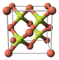 Unit cell, ball and stick model of copper(I) fluoride