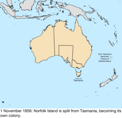 Map of British claims to Australia; for details, refer to adjacent text