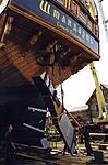 Hanging the rudder is just a delicate job