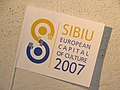 Small flag with Sibiu as former European Capital of Culture in 2007