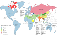 Carte des principaux systèmes d'écriture