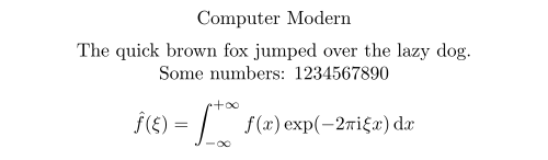 Generated with pdfLaTeX. The font does not offer upright pi in math mode.