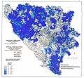 Удео Срба у БиХ по насељима 1981. године