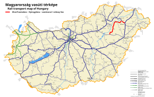 オハト・プスタコーチ - ニーレジハーザ線の路線図