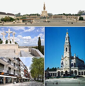 O Santuário de Nossa Senhora de Fátima, ex-libris da cidade; o Calvário, nos Valinhos; e a avenida principal, na Cova da Iria.