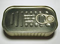 A closed can (tin) of sardines