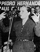 Elena Caffarena en campaña presidencial de Pedro Aguirre Cerda, 1938