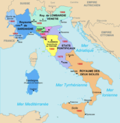 Changes of borders with Nice and Savoy annexed by France in 1860.