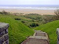 Omaha Beach vue depuis l'escalier du cimetière menant à la plage.