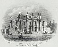 The former 1853 Cardiff Town Hall (demolished in 1914)