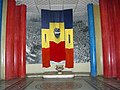 Flags with holes at the Military Museum in Bucharest.