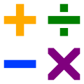 Image 30The symbols for elementary-level math operations. From top-left going clockwise: addition, division, multiplication, and subtraction. (from Elementary arithmetic)