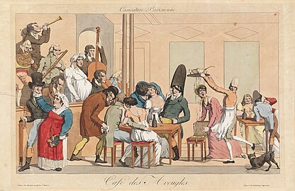 Au Café des Aveugles (vers 1800), caveau du Palais-Royal (Paris) vu par Martinet