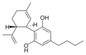 Chemical structure of cannabidiol-C4