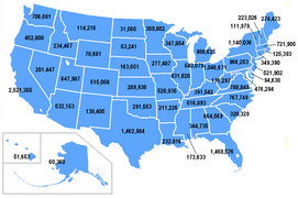 Population by state in the 2000 census