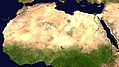 Image 2 Sahara Image credit: NASA A satellite image of the Sahara, the world's largest hot desert and second largest desert after Antarctica at over 9,000,000 km² (3,500,000 mi²), almost as large as the United States. The Sahara is located in Northern Africa and is 2.5 million years old. More selected pictures