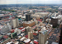 The Central Business District of Johannesburg viewed from the Carlton Centre.