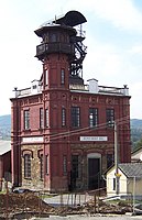 A shaft building of the Ševčín shaft in Příbram