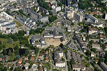 Vue aérienne du centre hospitalier de Chambéry