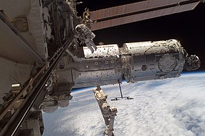 Le nœud Harmony assemblé en 2007 à la station spatiale internationale.