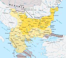 A map of the Bulgarian Empire in the mid 13th century