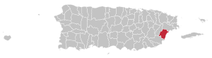 Location of Humacao in Puerto Rico