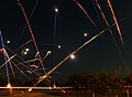 Roman Candle Fun with a starry sky background. 1 Minute Exposure. 4th of July fireworks in Denton, Texas, 60 second exposure