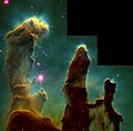 M16: Pillars of Star Creation (November 6, 1995;[29] January 19, 1997;[30] April 12, 1998;[31] May 2, 1999;[32] September 24, 2000;[33] November 25, 2001;[34] October 26, 2003;[35] April 24, 2005;[36] February 18, 2007;[37] March 28, 2010;[38] July 22, 2012;[39] April 24, 2016[40])