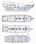 Section of the designed Shtandart hull with layout