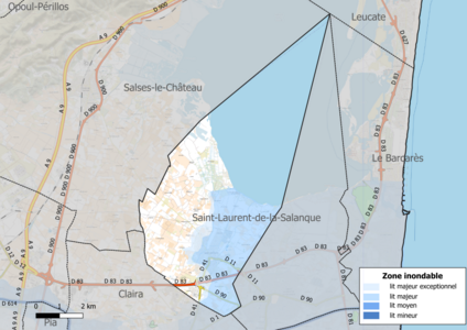 Carte des zones inondables.