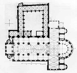 Planta de la iglesia y del claustro