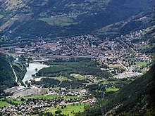 La ville de Bourg-Saint-Maurice vue depuis les hauteurs