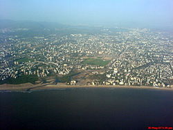 View of Juhu from an aeroplane window