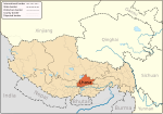 Location of Lhasa Prefecture in the Tibet Autonomous Region