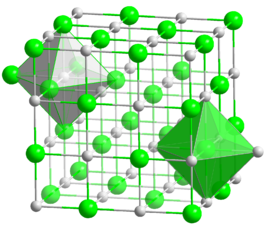 Kristalstructuur van yttrium(III)arsenide